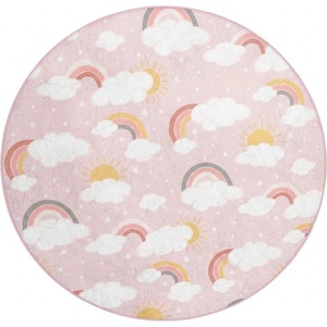 Mila Home Розов детски килим подходящ за пране ø100 cm Rainbow World - Mila Home (HKC-YuvHali-391-100x100)