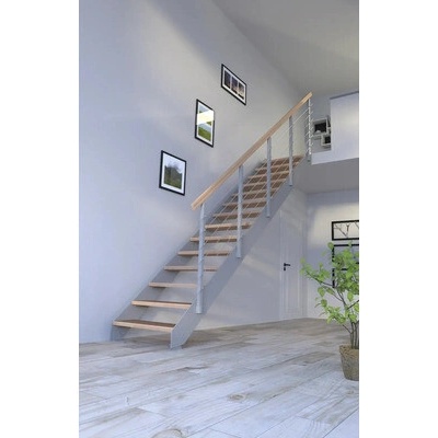 Pertura Libra Lepené dřevo buk bez podstupnic šedá rovné 85 cm 10/11