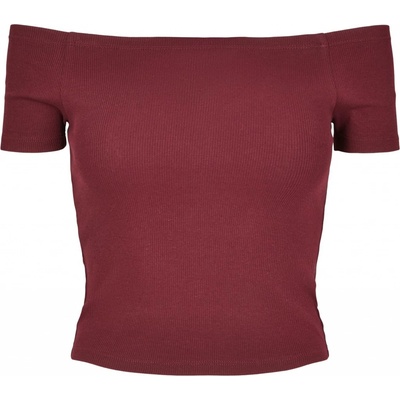 Urban Classics Elegantní do pasu se spadlými rameny Červená vínová