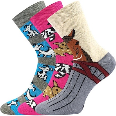 Boma ponožky Sibiř dětská 07 ABS mix B holka 3 pár