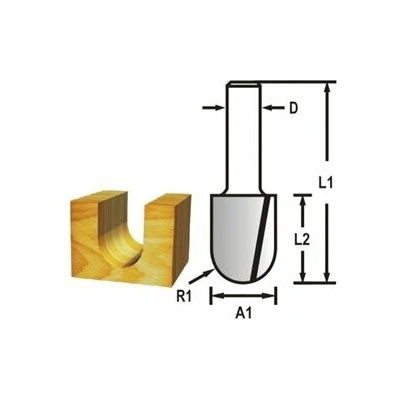 Makita žlábková fréza D6,35x12,7x44,5 mm, S=8 R3,2 D-47830