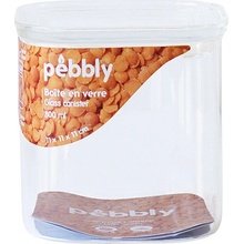 Pebbly PKV-044 Dóza sklenená štvorec sklenené veko 800 ml