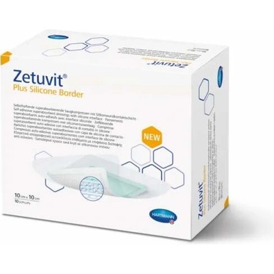 Zetuvit Plus Silicone Border kompres sterilný ( 10 x 10 cm) 1x10 ks