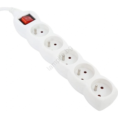 Platinet Разклонител с превключвател 5Z Type E 3 м бял (PL0562)