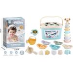 Babyhome Бебешки комплект за баня и низане 21-в-1 Funny Toys с кутия-сортировач, чашки и лейка