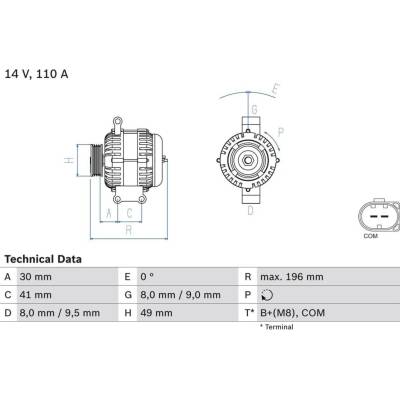 generátor BOSCH 0 986 046 130