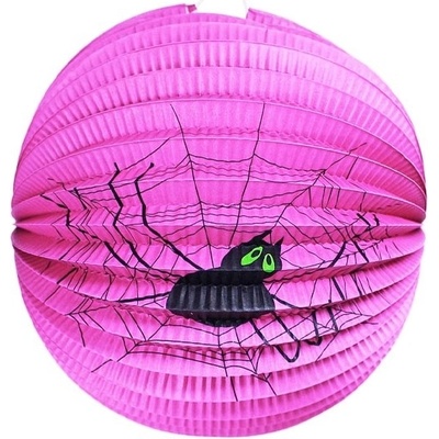 CreativeToys Lampión fialový s pavúkom Halloween 26cm