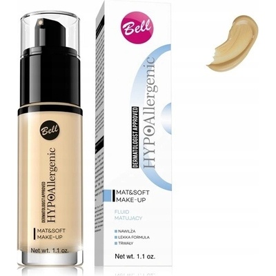 Bell Hypoallergenic Mat&Soft ľahký zmatňujúci make-up 03 Creamy Natural 30 ml