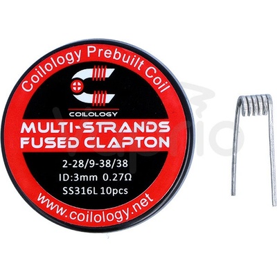 Coilology předmotané spirálky Multi-Strands Fused Clapton SS316L 2-28/9-38/36 0,27ohm