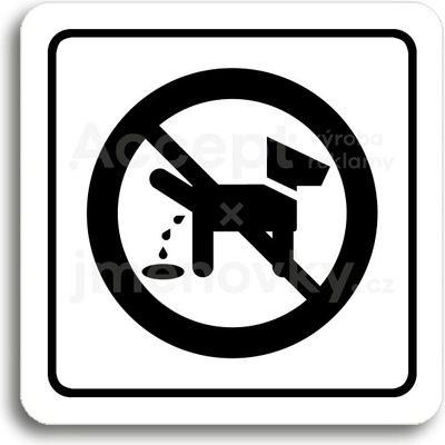 ACCEPT Piktogram zákaz venčení zvířat - bílá tabulka - černý tisk