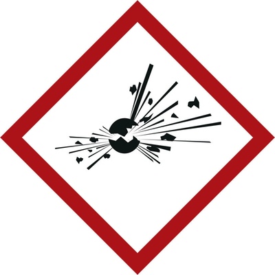 GHS 01, symbol Explodujúca bomba, film, SK, 15 x 15 mm, 5 x 35 ks