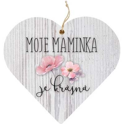 Dřevěné srdce 12 cm - Maminka