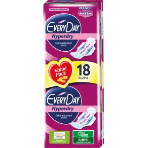 EVERYDAY Дамски превръзки Hyperdry Maxi Night, 18 бр (3012839)