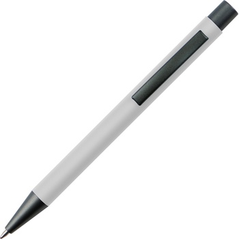 MACMA Пластмасова химикалка с метален клип, бял (00219-А-БЯЛ)