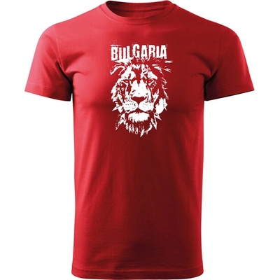 DRAGOWA Тениска с къс ръкав български лъв, червена (36636)
