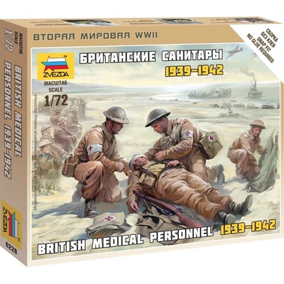 ZVEZDA Wargames WWII figurky 6228 British Medic Team 1:72