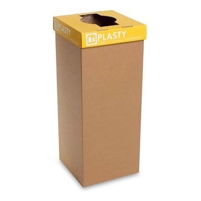 Recobin "Office", Odpadkový kôš na triedený odpad, recyklovaný, HU popis, 50 l, žltá
