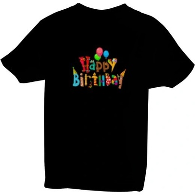 Tričko s potiskem BIRTHDAY dětské Černá