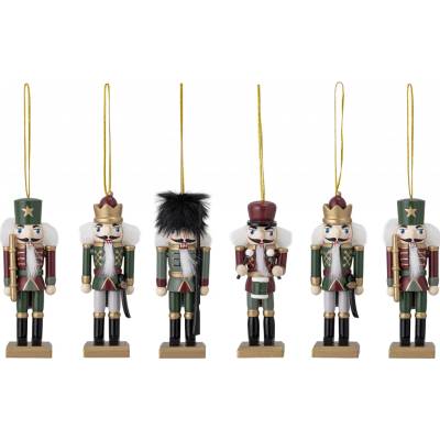 Bloomingville Dřevěné vánoční ozdoby louskaček Nikita Ornament Gold | zlatá