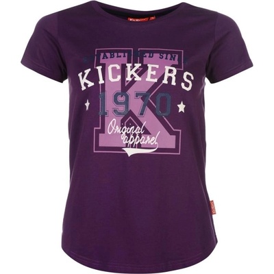 Kickers Print T Shirt Ladies Purple