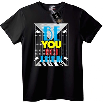 NOONEBRAND Тениска Бъди Себе си, а не Те - M, Black