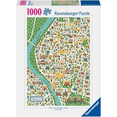 Ravensburger Пъзел Ravensburger от 1000 части - Карта на Севилия (12001239)