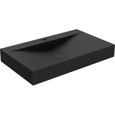 Mexen Poli конзолна мивка от конгломерат 1/O 80 x 48 см, черна - 23028071 (23028071)