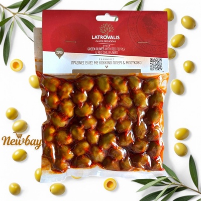 Latrovalis Zelené Olivy s paprikou a chilli 200 g