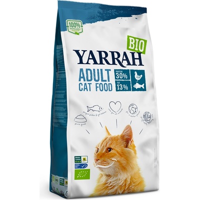 Yarrah 2x10кг Adult Yarrah Bio, суха храна за котки, с риба