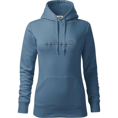 Hokejový hráč EKG mikina dámská Cape s kapucí Denim