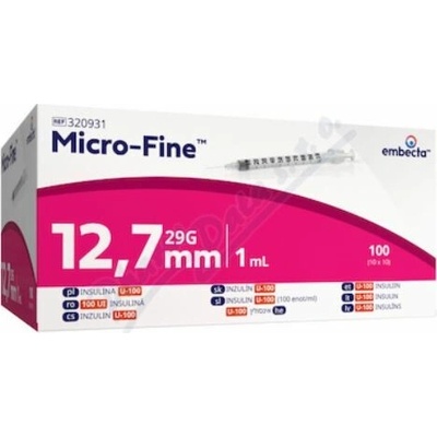 Embecta Micro-Fine U-100 inz.střík. 12,7 mm 1 ml100 ks – Zboží Dáma