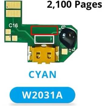 Image 1 of Compatible Ресет чип W2031A, HP 415A, Cyan - 2.1k (W2031A-CHIP)