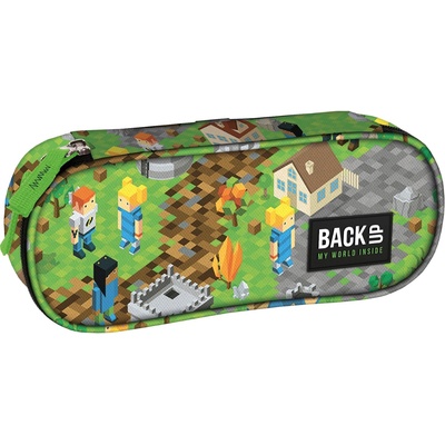 BackUP Овален ученически несесер BackUp A - Pixel Fort (93267)