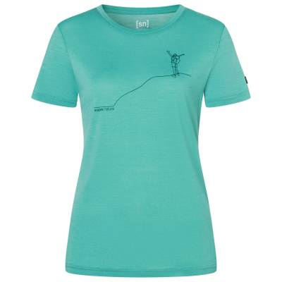Дамска мериносова блуза super. natural Women's Gipfelglück Tee Merino shirt - Lagoon Green / Pacific - размер XL (116-8888-2015)