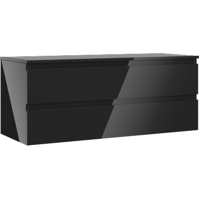 Mexen Orio, баня, шкаф под мивка, 120 см, с плот, 2 чекмеджета, черен блясък - 91A10-12047-2-BFFC70 (91A10-12047-2-BFFC70)