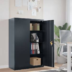 vidaXL Шкаф за папки антрацит 90x40x140 см стомана (339747)