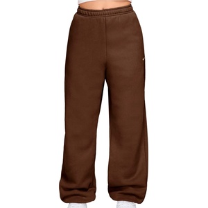 Nike Дамски анцунг долнище Nike Women's Studio Fleece MW HR Oversize Cuffed Pant Tracksuit trousers - Cacao Wow / Sail - размер XS (107-4857-0212)