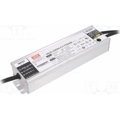 MEAN WELL HLG-240H-C1750AB Napájecí zdroj: spínaný; LED; 250,25W; 71÷143VDC; 875÷1750mA; IP65