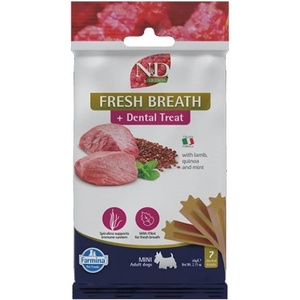 Farmina N&D Quinoa Fresh Breath Dental Care Treat With Lamb and Mint Mini - Дентални стикове за кучета от дребни породи с агнешко, киноа и мента - 60 гр, Италия - KND0006003