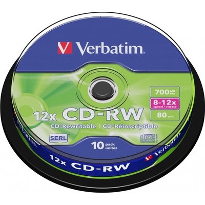 Verbatim CD-RW 700MB 12x, 10ks