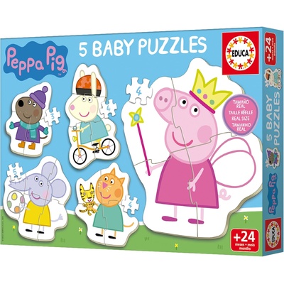 Educa Детски пъзел Educa 5 в 1 - Приятелите на Прасенцето Пепа (EDU20318)