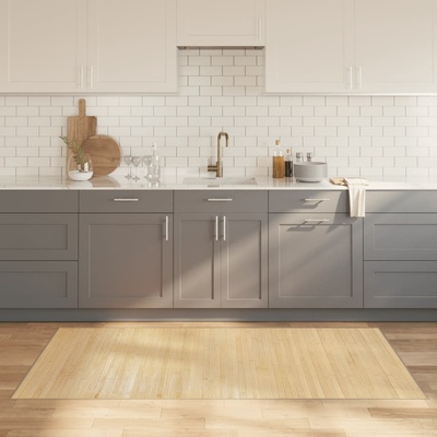 vidaXL Килим, правоъгълен, светъл натурален, 100x200 см, бамбук (376945)