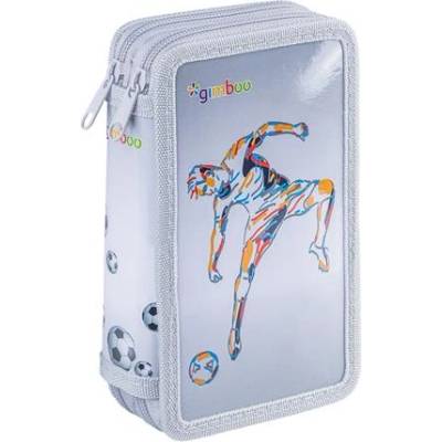 Моливник, с пълнеж, 2 нива, с цип, "Gimboo Jumbo", футболен, сив 6771BTS26PL-83 (6771BTS26PL-83)