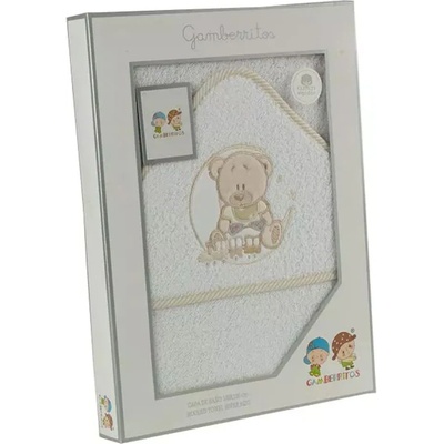 Gamberritos Бебешка хавлия Gamberritos - Мече, 100 х 100 cm, бежов кант (109682)