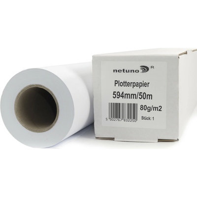 Papír do plotru v roli 80g 594mm x 50m bílý pro projekty, plány 1 role