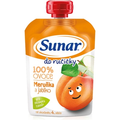 SUNAR Do ručičky 100% ovoce Jablko Meruňka od 4.měsíce 100 g