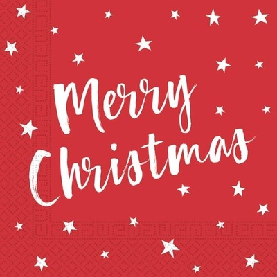 Procos Vánoční papírové ubrousky 3V merry christmas 33x33cm 20ks