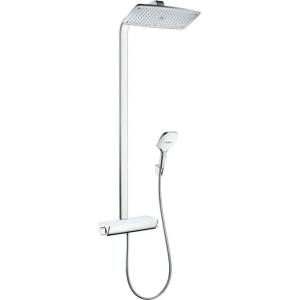 Hansgrohe Raindance Select E - Душ система Showerpipe 360 с термостат, EcoSmart 9 l/min, бяло/хром 27286400 (27286400)