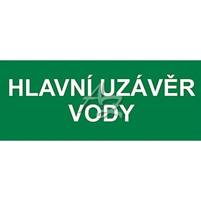 Cedulka plastová - Hlavní uzávěr vody