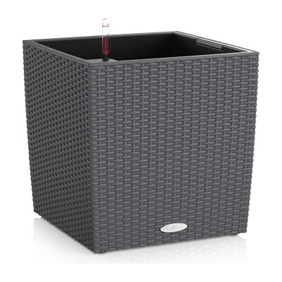 Lechuza Samozavlažovací květináč Cube Cottage 50 cm, antracitová